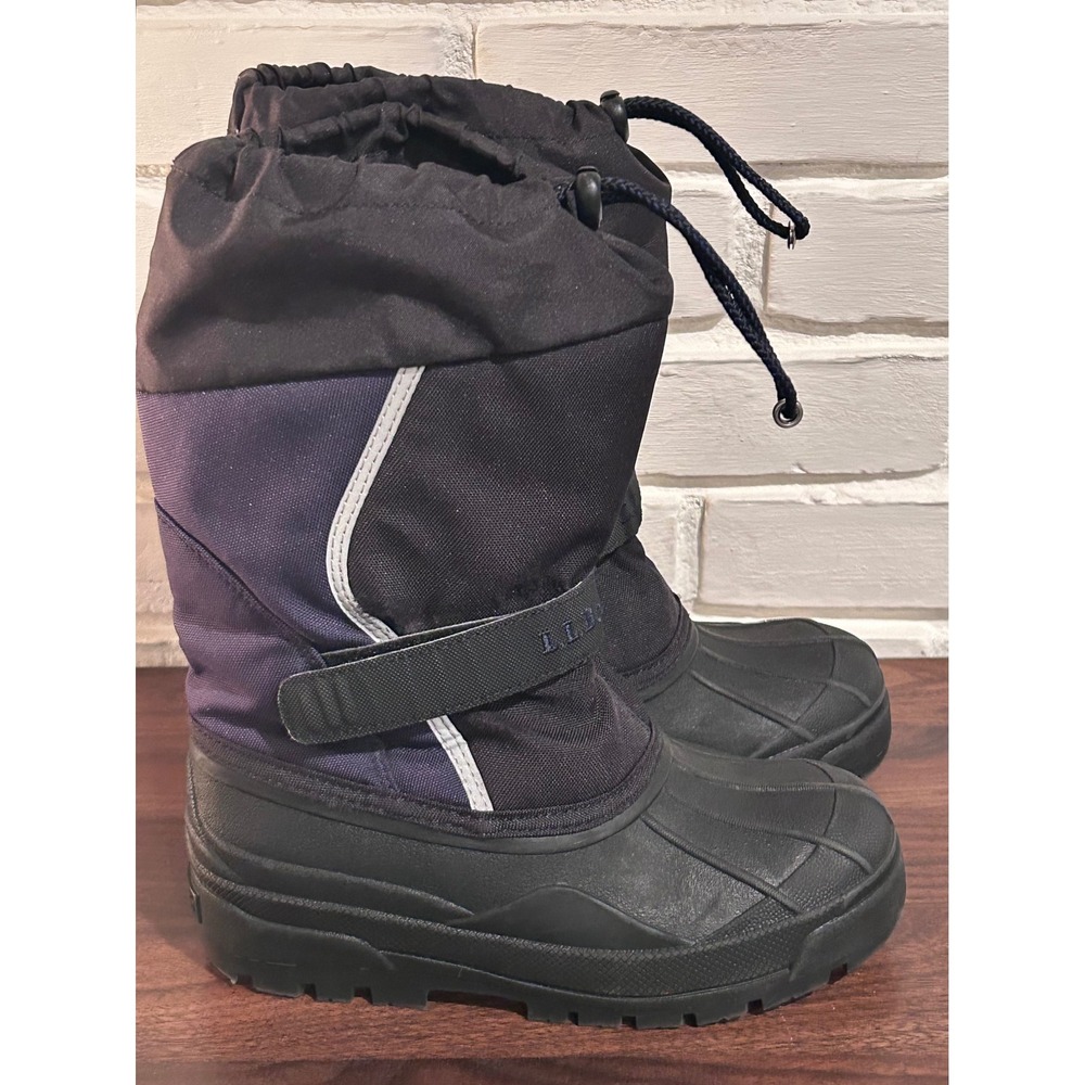 LL Bean Kids Snow Boots Black Reflective Winter Waterproof Outdoor Pics 4 Size